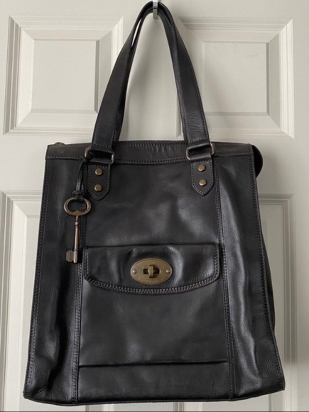 Fossil Maddox Vintage Revival black large shoulder bag purse tote